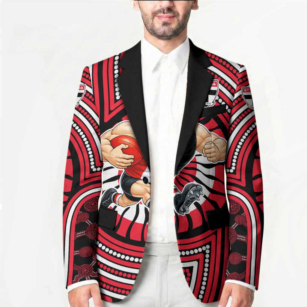 St Kilda Football Club Blazer Indigenous Monochrome Dot Art Mascot Style