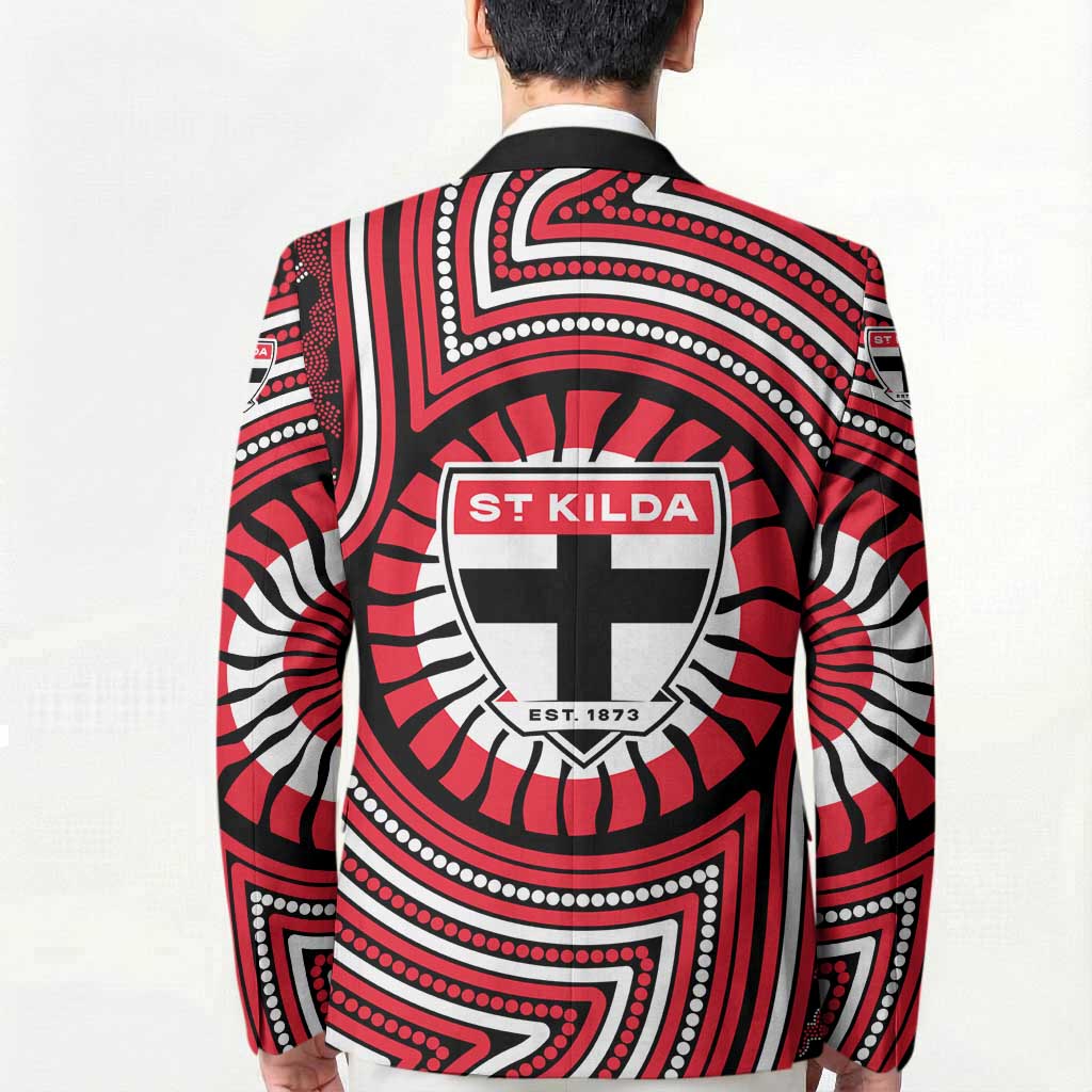 St Kilda Football Club Blazer Indigenous Monochrome Dot Art Mascot Style
