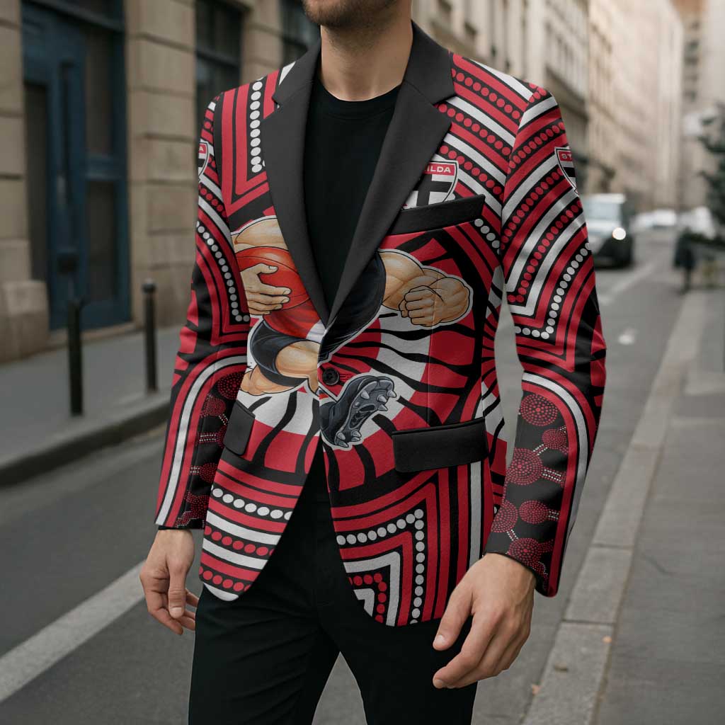 St Kilda Football Club Blazer Indigenous Monochrome Dot Art Mascot Style