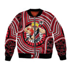 St Kilda Football Club Bomber Jacket Indigenous Monochrome Dot Art Mascot Style