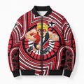 St Kilda Football Club Bomber Puffer Jacket Indigenous Monochrome Dot Art Mascot Style