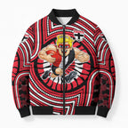 St Kilda Football Club Bomber Puffer Jacket Indigenous Monochrome Dot Art Mascot Style