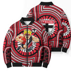 St Kilda Football Club Bomber Puffer Jacket Indigenous Monochrome Dot Art Mascot Style