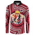 St Kilda Football Club Button Sweatshirt Indigenous Monochrome Dot Art Mascot Style