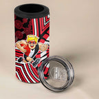 St Kilda Football Club 4 in 1 Can Cooler Tumbler Indigenous Monochrome Dot Art Mascot Style