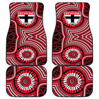 St Kilda Football Club Car Mats Indigenous Monochrome Dot Art Mascot Style