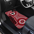 St Kilda Football Club Car Mats Indigenous Monochrome Dot Art Mascot Style