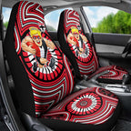 St Kilda Football Club Car Seat Cover Indigenous Monochrome Dot Art Mascot Style