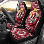 St Kilda Football Club Car Seat Cover Indigenous Monochrome Dot Art Mascot Style