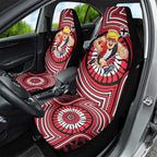 St Kilda Football Club Car Seat Cover Indigenous Monochrome Dot Art Mascot Style