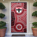 St Kilda Football Club Door Cover Indigenous Monochrome Dot Art Mascot Style