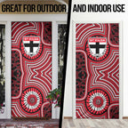 St Kilda Football Club Door Cover Indigenous Monochrome Dot Art Mascot Style