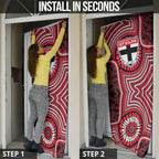 St Kilda Football Club Door Cover Indigenous Monochrome Dot Art Mascot Style