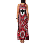 St Kilda Football Club Family Matching Tank Maxi Dress and Hawaiian Shirt Indigenous Monochrome Dot Art Mascot Style