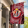 St Kilda Football Club Garden Flag Indigenous Monochrome Dot Art Mascot Style