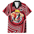 St Kilda Football Club Hawaiian Shirt Indigenous Monochrome Dot Art Mascot Style