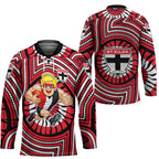 St Kilda Football Club Hockey Jersey Indigenous Monochrome Dot Art Mascot Style