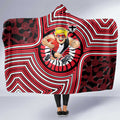 St Kilda Football Club Hooded Blanket Indigenous Monochrome Dot Art Mascot Style