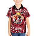 St Kilda Football Club Kid Hawaiian Shirt Indigenous Monochrome Dot Art Mascot Style