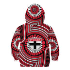 St Kilda Football Club Kid Hoodie Indigenous Monochrome Dot Art Mascot Style