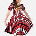 St Kilda Football Club Kid Short Sleeve Dress Indigenous Monochrome Dot Art Mascot Style