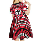 St Kilda Football Club Kid Short Sleeve Dress Indigenous Monochrome Dot Art Mascot Style