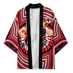 St Kilda Football Club Kimono Indigenous Monochrome Dot Art Mascot Style