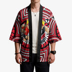 St Kilda Football Club Kimono Indigenous Monochrome Dot Art Mascot Style