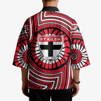 St Kilda Football Club Kimono Indigenous Monochrome Dot Art Mascot Style