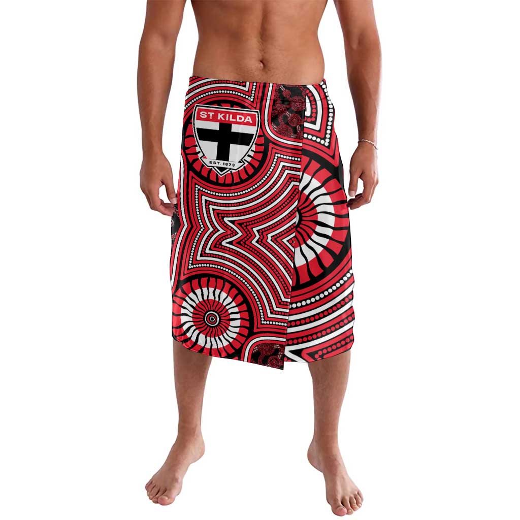 St Kilda Football Club Lavalava Indigenous Monochrome Dot Art Mascot Style
