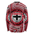 St Kilda Football Club Long Sleeve Shirt Indigenous Monochrome Dot Art Mascot Style