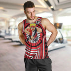 St Kilda Football Club Men Tank Top Indigenous Monochrome Dot Art Mascot Style