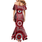St Kilda Football Club Mermaid Dress Indigenous Monochrome Dot Art Mascot Style