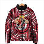 St Kilda Football Club Padded Jacket Indigenous Monochrome Dot Art Mascot Style