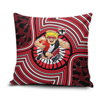 St Kilda Football Club Pillow Cover Indigenous Monochrome Dot Art Mascot Style