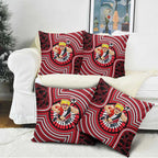 St Kilda Football Club Pillow Cover Indigenous Monochrome Dot Art Mascot Style
