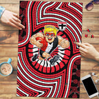 St Kilda Football Club Puzzle Indigenous Monochrome Dot Art Mascot Style