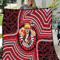 St Kilda Football Club Quilt Indigenous Monochrome Dot Art Mascot Style