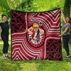 St Kilda Football Club Quilt Indigenous Monochrome Dot Art Mascot Style