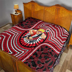 St Kilda Football Club Quilt Indigenous Monochrome Dot Art Mascot Style