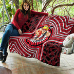 St Kilda Football Club Quilt Indigenous Monochrome Dot Art Mascot Style