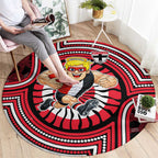 St Kilda Football Club Round Carpet Indigenous Monochrome Dot Art Mascot Style