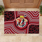 St Kilda Football Club Rubber Doormat Indigenous Monochrome Dot Art Mascot Style
