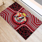St Kilda Football Club Rubber Doormat Indigenous Monochrome Dot Art Mascot Style