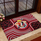 St Kilda Football Club Rubber Doormat Indigenous Monochrome Dot Art Mascot Style