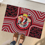 St Kilda Football Club Rubber Doormat Indigenous Monochrome Dot Art Mascot Style