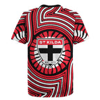 St Kilda Football Club Rugby Jersey Indigenous Monochrome Dot Art Mascot Style