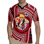 St Kilda Football Club Rugby Jersey Indigenous Monochrome Dot Art Mascot Style