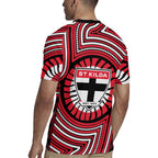St Kilda Football Club Rugby Jersey Indigenous Monochrome Dot Art Mascot Style