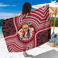 St Kilda Football Club Sarong Indigenous Monochrome Dot Art Mascot Style